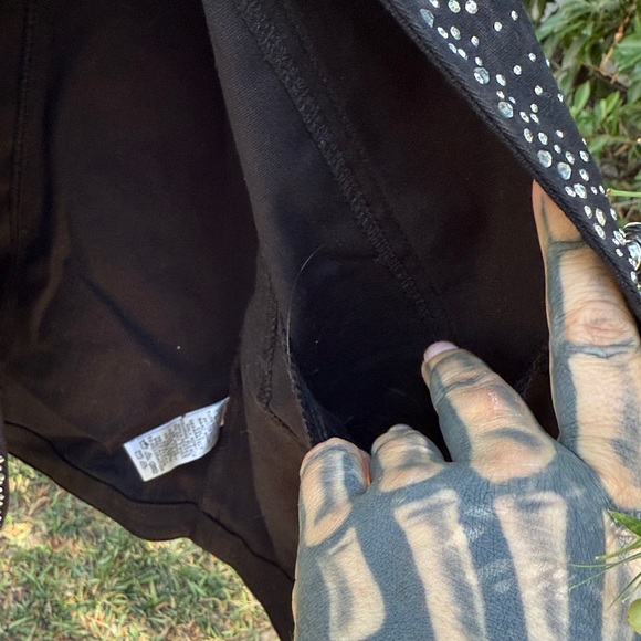 Quacker Factory Black bedazzled Collar vest w/functional pockets Sz.M - Picture 8 of 11